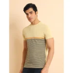 Generic Men's Casual Cotton Printed Round Neck Half Sleeve T-Shirt (Brown) - Image 4