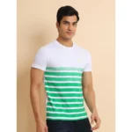 Generic Men's Casual Cotton Printed Round Neck Half Sleeve T-Shirt (Green) - Image 2