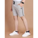 Generic Men's Casual Cotton Striped Above knee Shorts (Greymelange) - Image 4