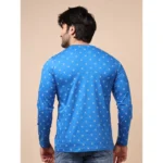 Generic Men's Casual Cotton Printed Round Neck Full Sleeve T-Shirt (Blue) - Image 2