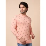 Generic Men's Casual Cotton Printed Round Neck Full Sleeve Sweat T-Shirt (Peach) - Image 4