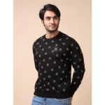 Generic Men's Casual Cotton Printed Round Neck Full Sleeve Sweat T-Shirt (Black) - Image 3