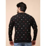 Generic Men's Casual Cotton Printed Round Neck Full Sleeve Sweat T-Shirt (Black) - Image 2