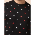 Generic Men's Casual Cotton Printed Round Neck Full Sleeve Sweat T-Shirt (Black) - Image 6
