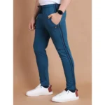 Generic Men's Casual Cotton Striped Full Length Track Pant (Blue) - Image 4