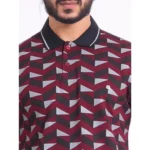 Men's Magenta Polo T-Shirt - Angle 6