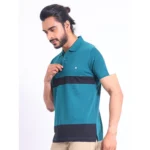 Generic Men's Casual Cotton Printed Polo Neck Half Sleeve T-Shirt (Green) - Image 3