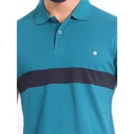 Generic Men's Casual Cotton Printed Polo Neck Half Sleeve T-Shirt (Green) - Image 6
