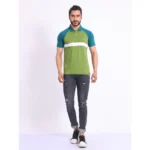 Generic Men's Casual Cotton Printed Polo Neck Half Sleeve T-Shirt (Green) - Image 7