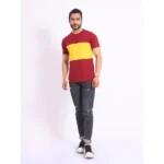 Generic Men's Casual Cotton Printed Round Neck Half Sleeve T-Shirt (Maroon) - Image 7