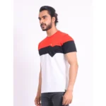 Mens Red Printed T-Shirt - Angle 3