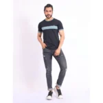 Generic Men's Casual Cotton Printed Round Neck Half Sleeve T-Shirt (Black) - Image 7