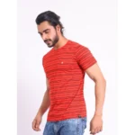Generic Men's Casual Cotton Printed Round Neck Half Sleeve T-Shirt (Red) - Image 3