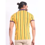 Generic Men's Casual Cotton Printed Polo Neck Half Sleeve T-Shirt (Mustard) - Image 2