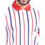 Generic Men's Casual Cotton Printed Polo Neck Half Sleeve T-Shirt (White) - Image 6