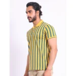 Generic Men's Casual Cotton Printed Polo Neck Half Sleeve T-Shirt (Mustard) - Image 3
