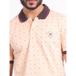 Generic Men's Casual Cotton Printed Polo Neck Half Sleeve T-Shirt (Peach) - Image 6