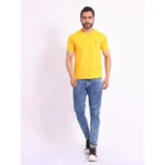 Generic Men's Casual Cotton Printed Round Neck Half Sleeve T-Shirt (Mustard) - Image 7