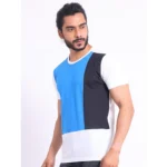 Generic Men's Casual Cotton Printed Round Neck Half Sleeve T-Shirt (Blue) - Image 3