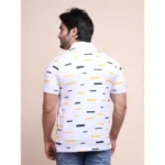 Generic Men's Casual Cotton Printed Polo Neck Half Sleeve T-Shirt (White) - Image 2