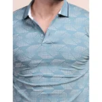 Generic Men's Casual Cotton Printed Polo Neck Half Sleeve T-Shirt (Grey) - Image 3