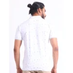 Generic Men's Casual Cotton Printed Polo Neck Half Sleeve T-Shirt (White) - Image 2