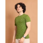Generic Men's Casual Cotton Printed Round Neck Half Sleeve T-Shirt (Green) - Image 4