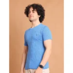 Generic Men's Casual Cotton Printed Round Neck Half Sleeve T-Shirt (LightBlue) - Image 4