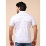 Generic Men's Casual Cotton Printed Polo Neck Half Sleeve T-Shirt (White) - Image 2