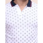 Generic Men's Casual Cotton Printed Polo Neck Half Sleeve T-Shirt (White) - Image 6