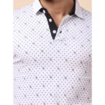 Generic Men's Casual Cotton Printed Polo Neck Half Sleeve T-Shirt (White) - Image 6
