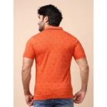 Generic Men's Casual Cotton Printed Polo Neck Half Sleeve T-Shirt (Rust) - Image 2
