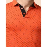 Generic Men's Casual Cotton Printed Polo Neck Half Sleeve T-Shirt (Rust) - Image 6