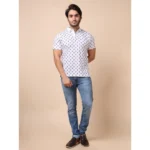 Generic Men's Casual Cotton Printed Polo Neck Half Sleeve T-Shirt (White) - Image 7