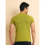 Generic Men's Casual Cotton Printed Round Neck Half Sleeve T-Shirt (Green) - Image 2