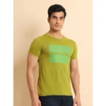 Generic Men's Casual Cotton Printed Round Neck Half Sleeve T-Shirt (Green) - Image 3