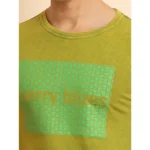 Generic Men's Casual Cotton Printed Round Neck Half Sleeve T-Shirt (Green) - Image 6