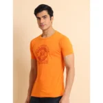 Generic Men's Casual Cotton Printed Round Neck Half Sleeve T-Shirt (Rust) - Image 4