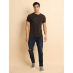 Generic Men's Casual Cotton Printed Round Neck Half Sleeve T-Shirt (Brown) - Image 7