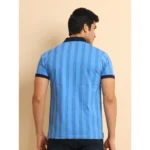 Generic Men's Casual Cotton Printed Polo Neck Half Sleeve T-Shirt (LightBlue) - Image 2