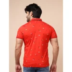 Men's Red Printed Polo - Angle 2