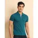 Generic Men's Casual Cotton Printed Polo Neck Half Sleeve T-Shirt (Green) - Image 3
