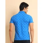 Generic Men's Casual Cotton Printed Polo Neck Half Sleeve T-Shirt (Blue) - Image 2