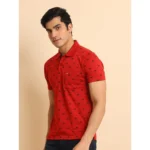 Men's Red Polo T-shirt - Angle 4