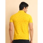 Generic Men's Casual Cotton Printed Polo Neck Half Sleeve T-Shirt (Yellow) - Image 2