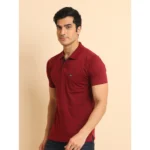 Generic Men's Casual Cotton Printed Polo Neck Half Sleeve T-Shirt (Red) - Image 4