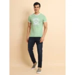 Generic Men's Casual Cotton Printed Round Neck Half Sleeve T-Shirt (LightGreen) - Image 7
