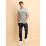 Generic Men's Casual Cotton Printed Round Neck Half Sleeve T-Shirt (Grey) - Image 7