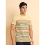Men's Beige Printed T-Shirt - Angle 3