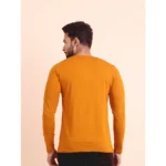 Generic Men's Casual Cotton Solid V Neck Full Sleeve T-Shirt  (Mustard) - Image 2